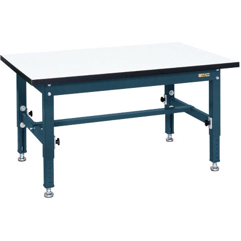 中量高さ調整作業台(TKT5/耐荷重400kg/メラミン天板/H500～650) サカエ