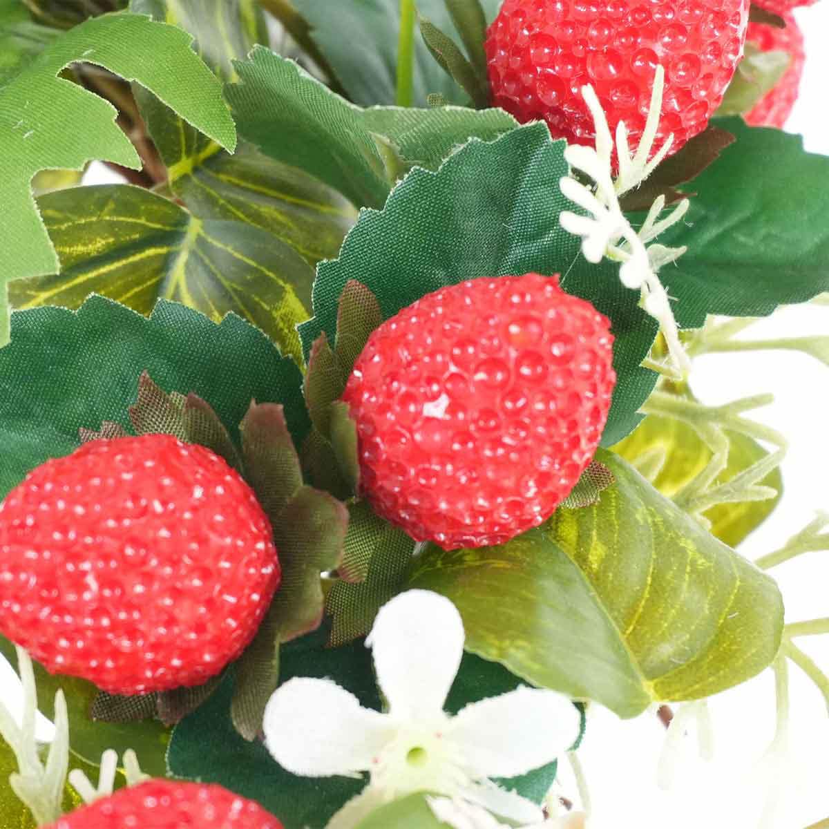 8730-6082 季節装飾(春の花)いちごリース(造花)高さ30cm 1個 ストア