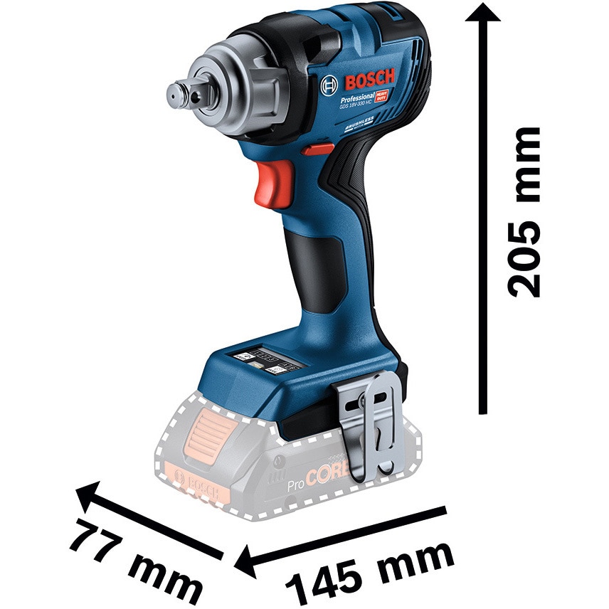 GDS18V-330HCH コードレスインパクトレンチ BOSCH(ボッシュ) 最大締付トルク330N・m 差込角(sq.)12.7 -  【通販モノタロウ】