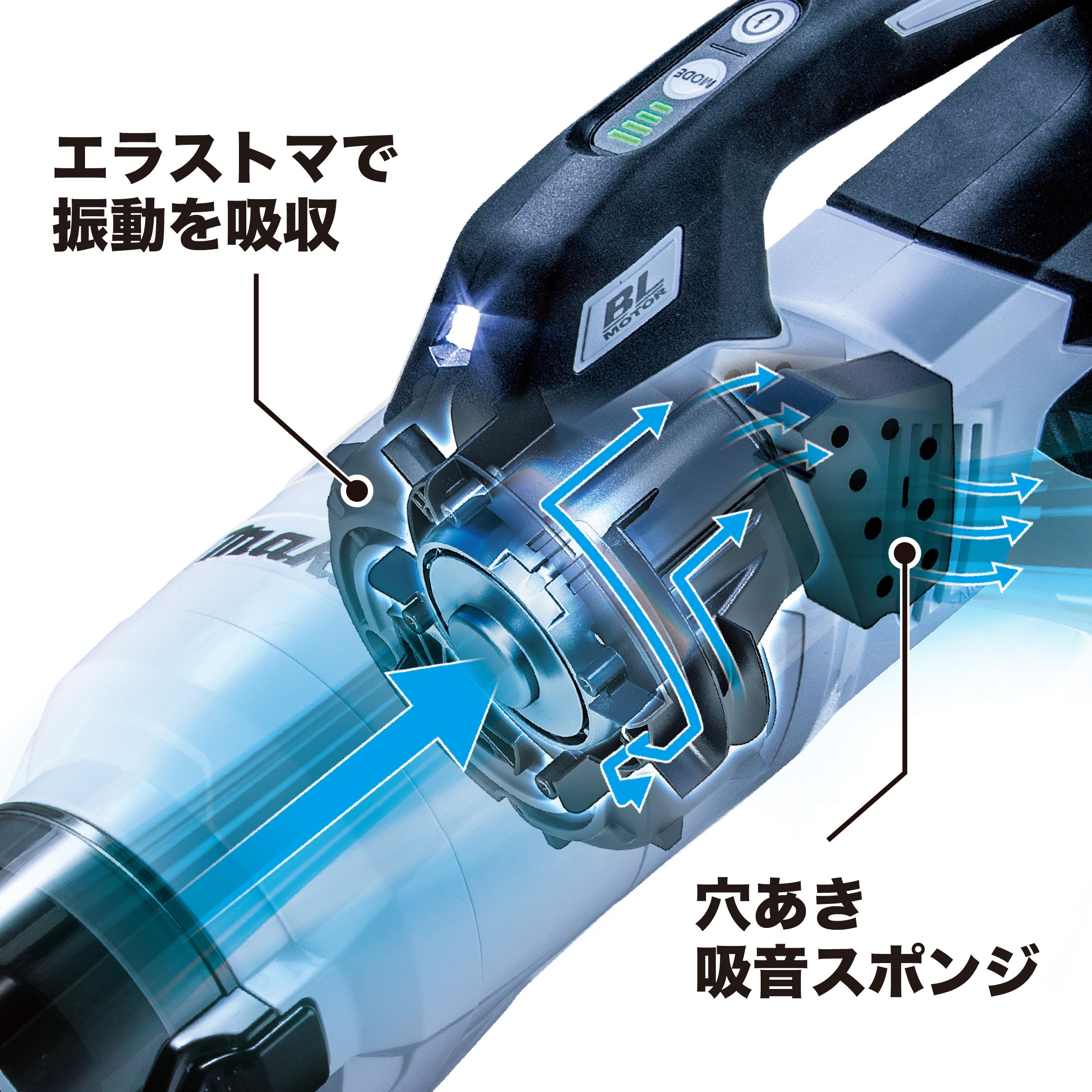CL003GZW 充電式クリーナ(ホワイト) サイクロン一体型 直流36V マキタ