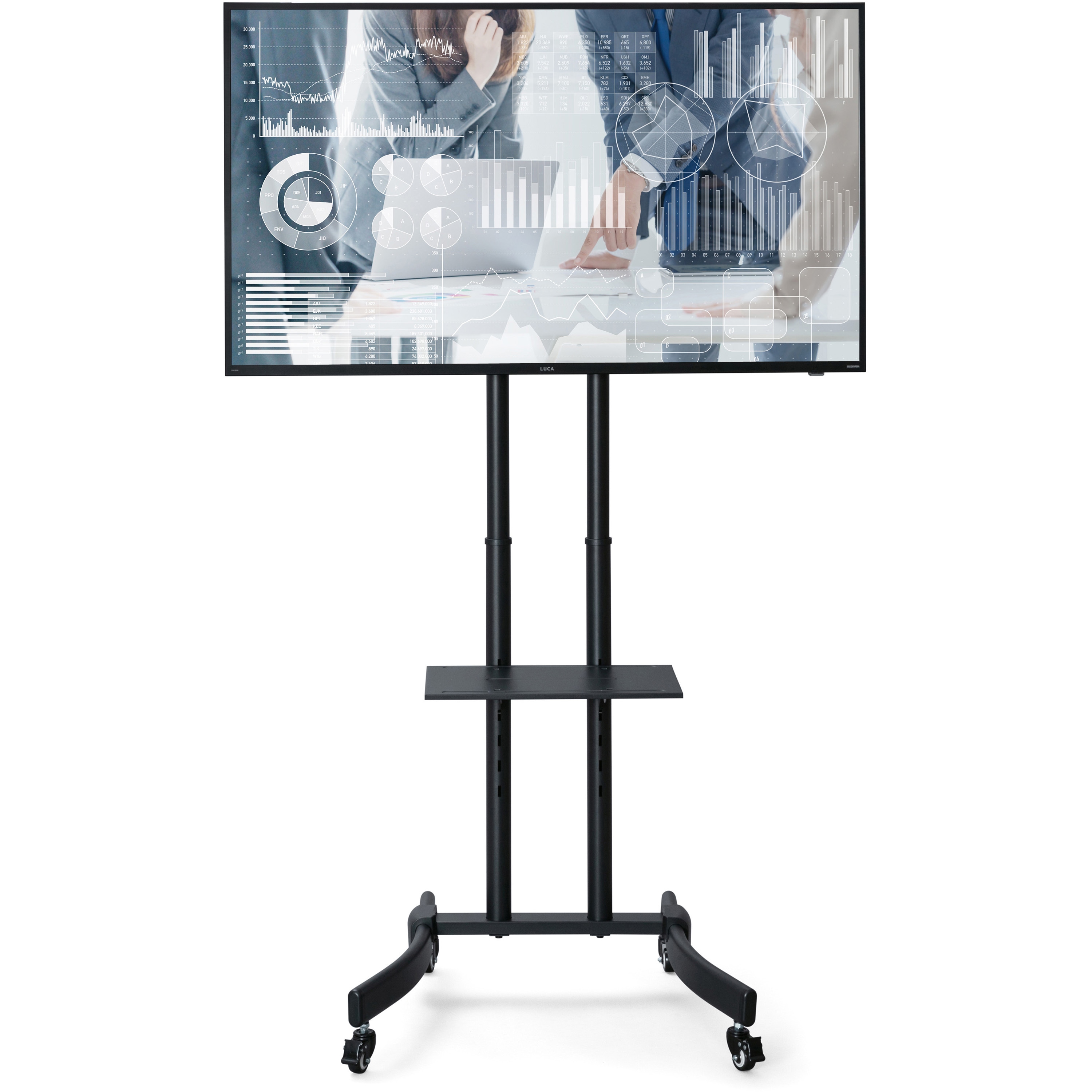 美品 50インチ 大型ディスプレイ 4K モニター & キャスター付きテレビ台 大型液晶ディスプレイ 50型+ディスプレイスタンドセット アイリス