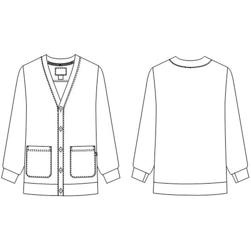 RJ-2405 男女兼用カーディガン RJ-2405 ナガイレーベン シルバーグレー