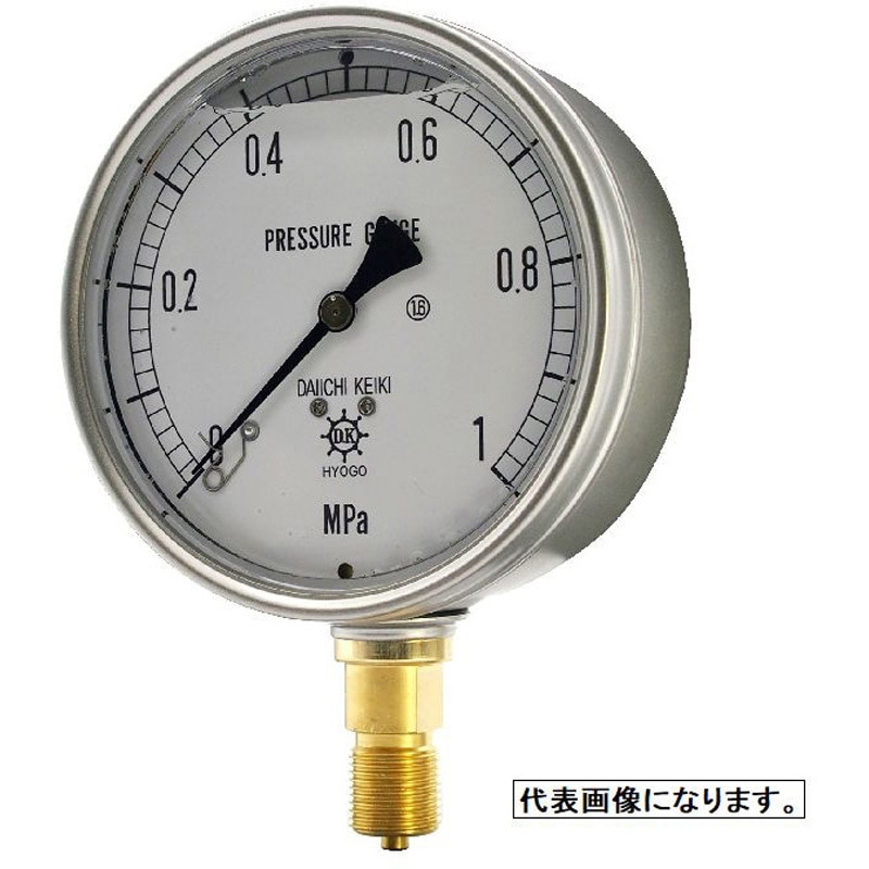 グリセリン入圧力計 60Φ 4MPa 検査証明書付 長野計器 GV50-223 (65-4323-90-20)