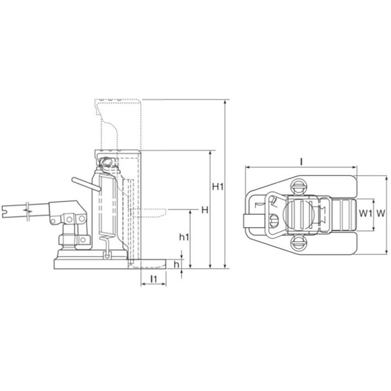 MHC-3SL-2 爪付オイルジャッキ マサダ製作所 爪荷重3t MHC-3SL-2 