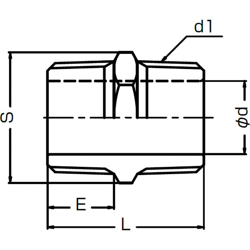 304STN100A ステンレス製ねじ込み式管継手 六角ニップル イノック 呼び径100A