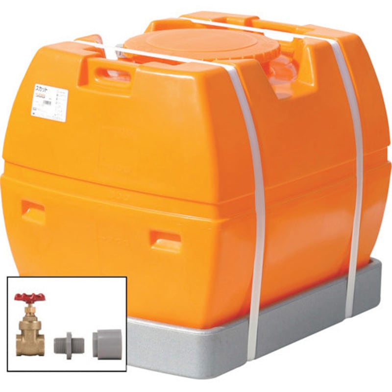 SKT-500+valve-set25A スカット ドレンバルブセット(25A)付 スイコー オレンジ色 容量500L