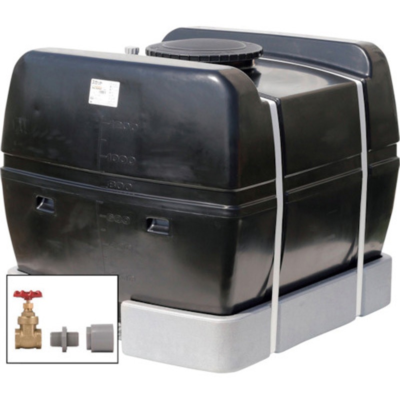 SKT-1200 BK+valve-set25A スカット ドレンバルブセット(25A)付 スイコー ブラック色 容量1200L