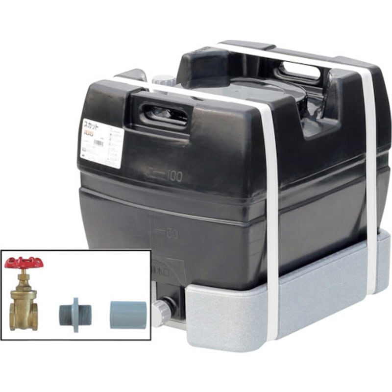 SKT-100 BK+valve-set40A スカット ドレンバルブセット(40A)付 スイコー ブラック色 容量100L