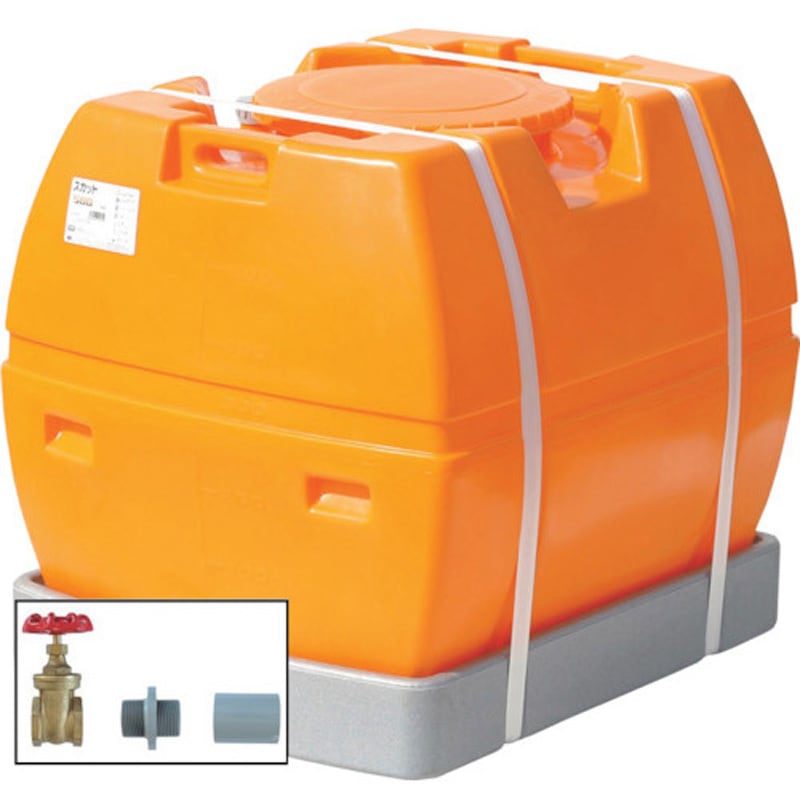 SKT-500+valve-set40A スカット ドレンバルブセット(40A)付 スイコー オレンジ色 容量500L