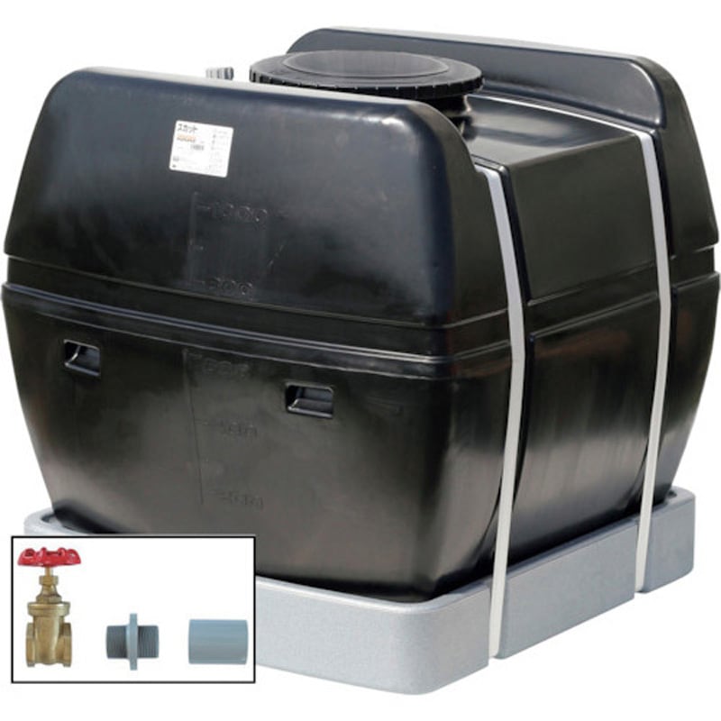 SKT-1000 BK+valve-set40A スカット ドレンバルブセット(40A)付 スイコー ブラック色 容量1000L