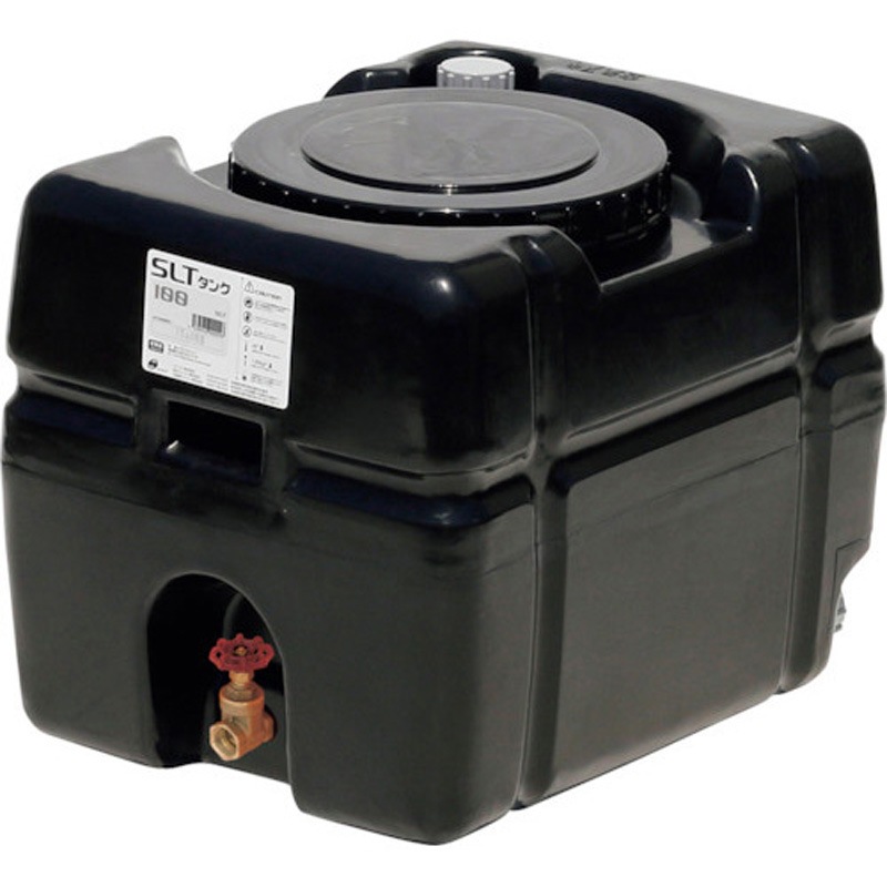SLT-100 BK+sv25A スーパーローリータンク 直付けスリースバルブ(25A)付 スイコー 黒色 容量100L
