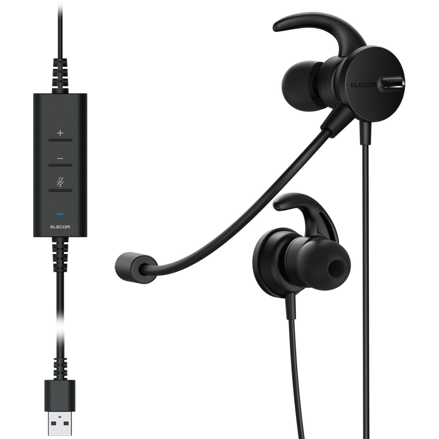 10点 新品 ヘッドホン ヘッドセット 有線 マイク付き エレコム 【E01】 HS-EP101UNCBK ヘッドホン ヘッドセット マイク付き 有線 USB接続