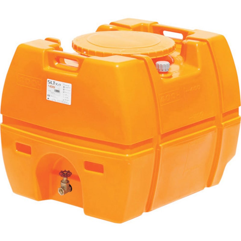 SLT-400 OR+sv25A スーパーローリータンク 直付けスリースバルブ(25A)付 スイコー オレンジ色 容量400L