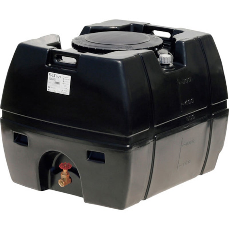 SLT-500 BK+sv25A スーパーローリータンク 直付けスリースバルブ(25A)付 スイコー 黒色 容量500L