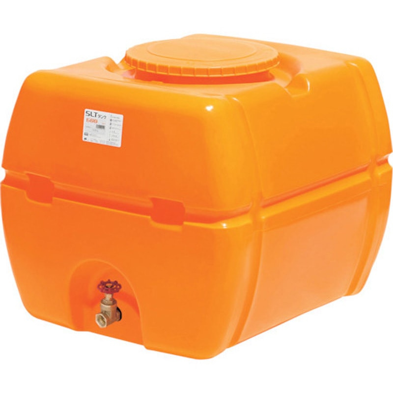 SLT-600 OR+sv25A スーパーローリータンク 直付けスリースバルブ(25A)付 スイコー オレンジ色 容量600L