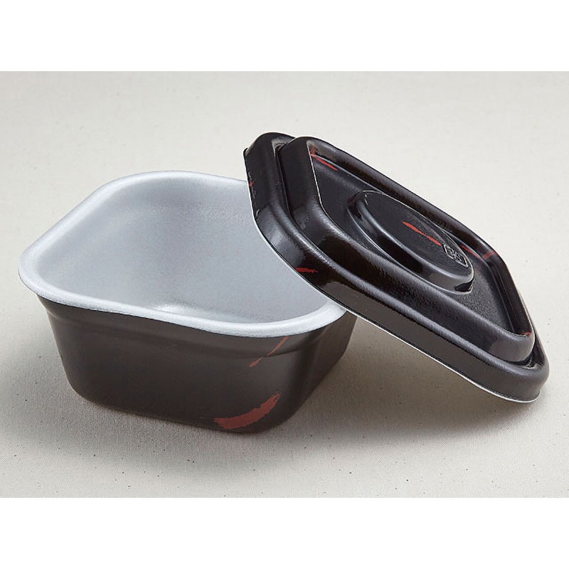 うるし 丼容器 どん重 ND共蓋セット 1ケース(100枚×4袋) 青葉紙業 【通販モノタロウ】