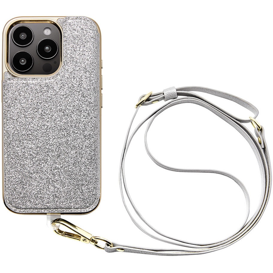 UNI-CSIP24MP-2CBSS Cross Body Case Duo for iPhone 16 Pro (shine silver) ユニケース 手帳型