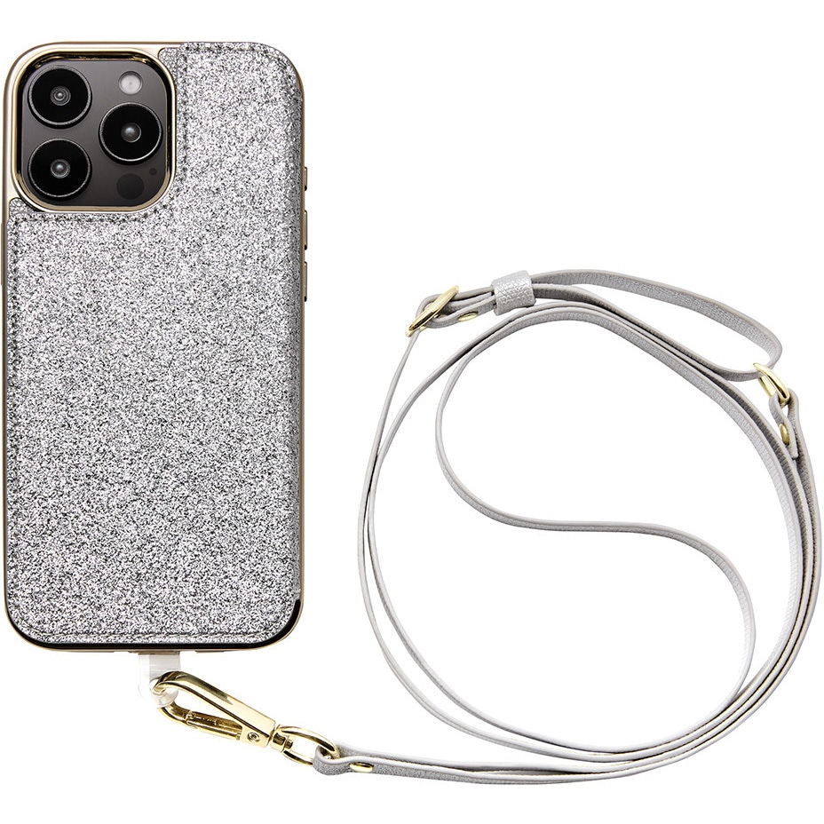 UNI-CSIP24LP-2CBSS Cross Body Case Duo for iPhone 16 Pro Max (shine silver) ユニケース 手帳型