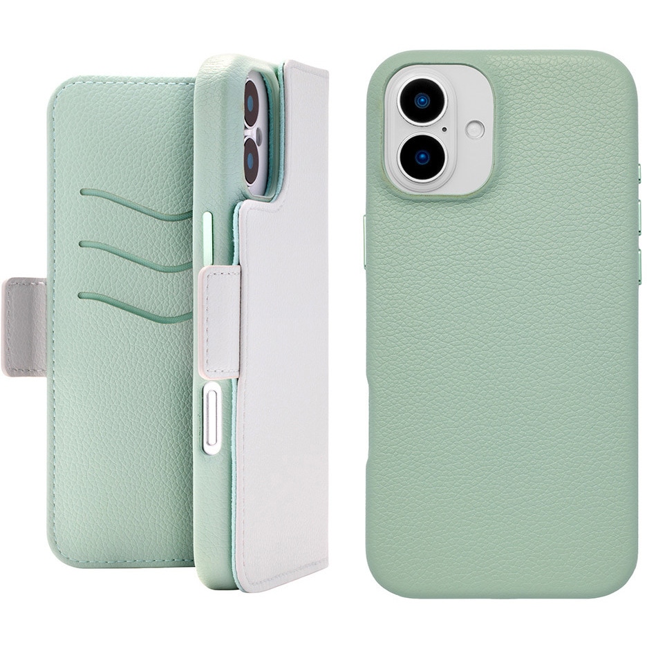 UNI-CSDIP24L-2MFGY 2Way Mag Flip Case for iPhone 16 Plus (gray) ユニケース 手帳型 ポケット付