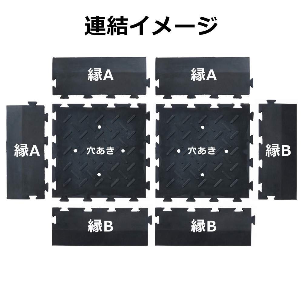 F-275-HK-H 安心ゴムマット CONDOR(山崎産業) ブラック色 穴あきタイプ