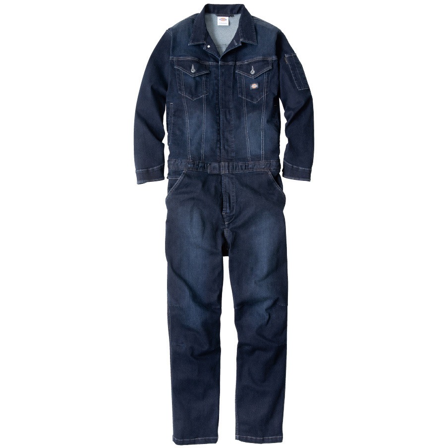 D-686 ストレッチシルキーデニムツナギ Dickies(ディッキーズ) 長袖つなぎ インディゴ色 袖丈58cm  D-686 6,555円