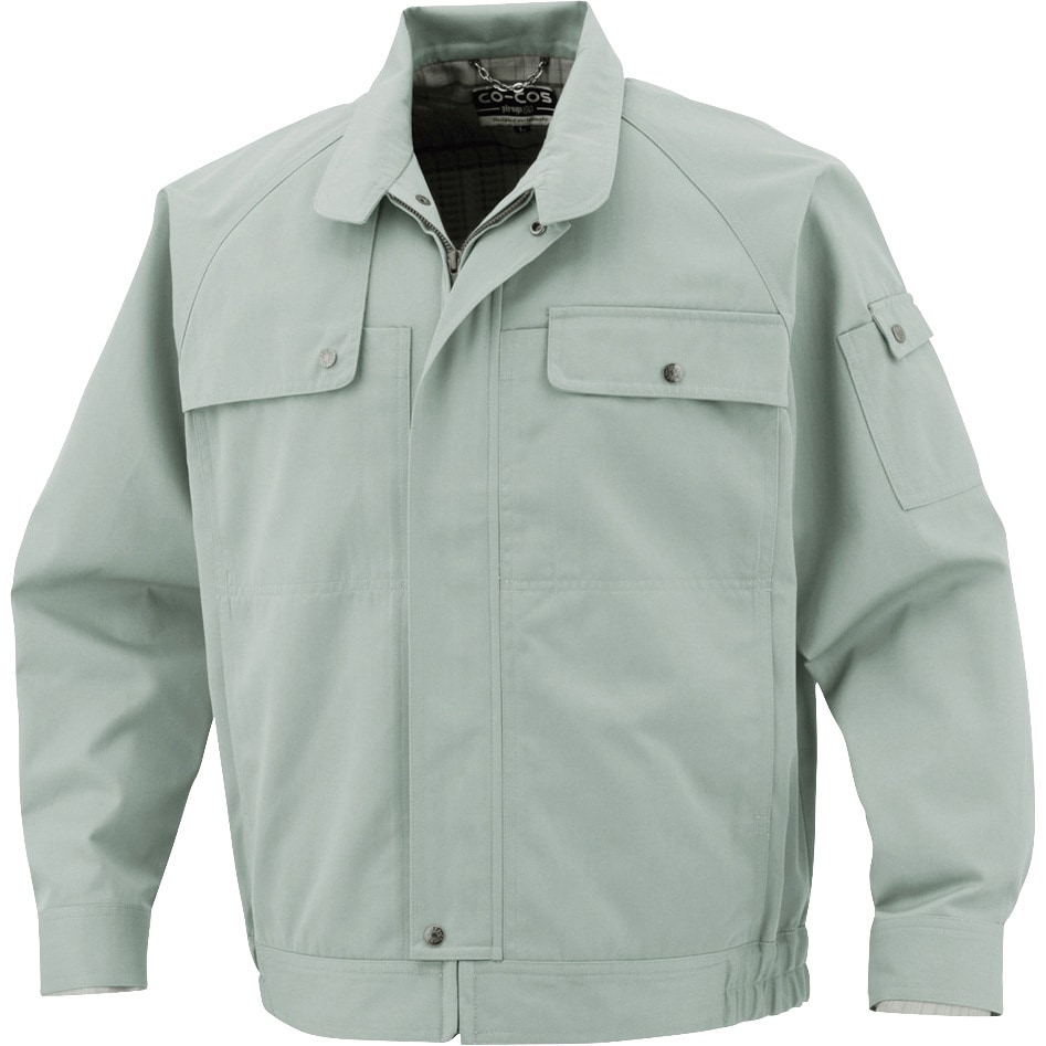 P-4490 エコブルゾン コーコス信岡 混率ポリエステル60・綿40% アイビーグリーン色 6L着丈68cm  P-4490