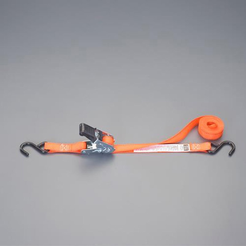EA982BB-4A ベルト荷締機 (ラチェット式) エスコ 荷重181kg 幅25mmベルト長さ巻取側4.2m 1組(4本) EA982BB-4A