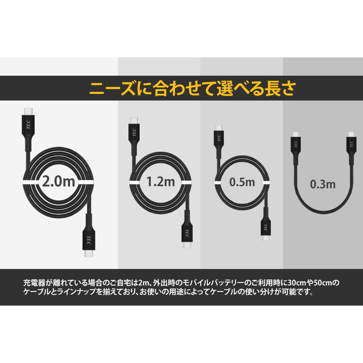 TUSBC20-RD05M 高耐久USBケーブル Type-C to C PD100W対応 USB2.0