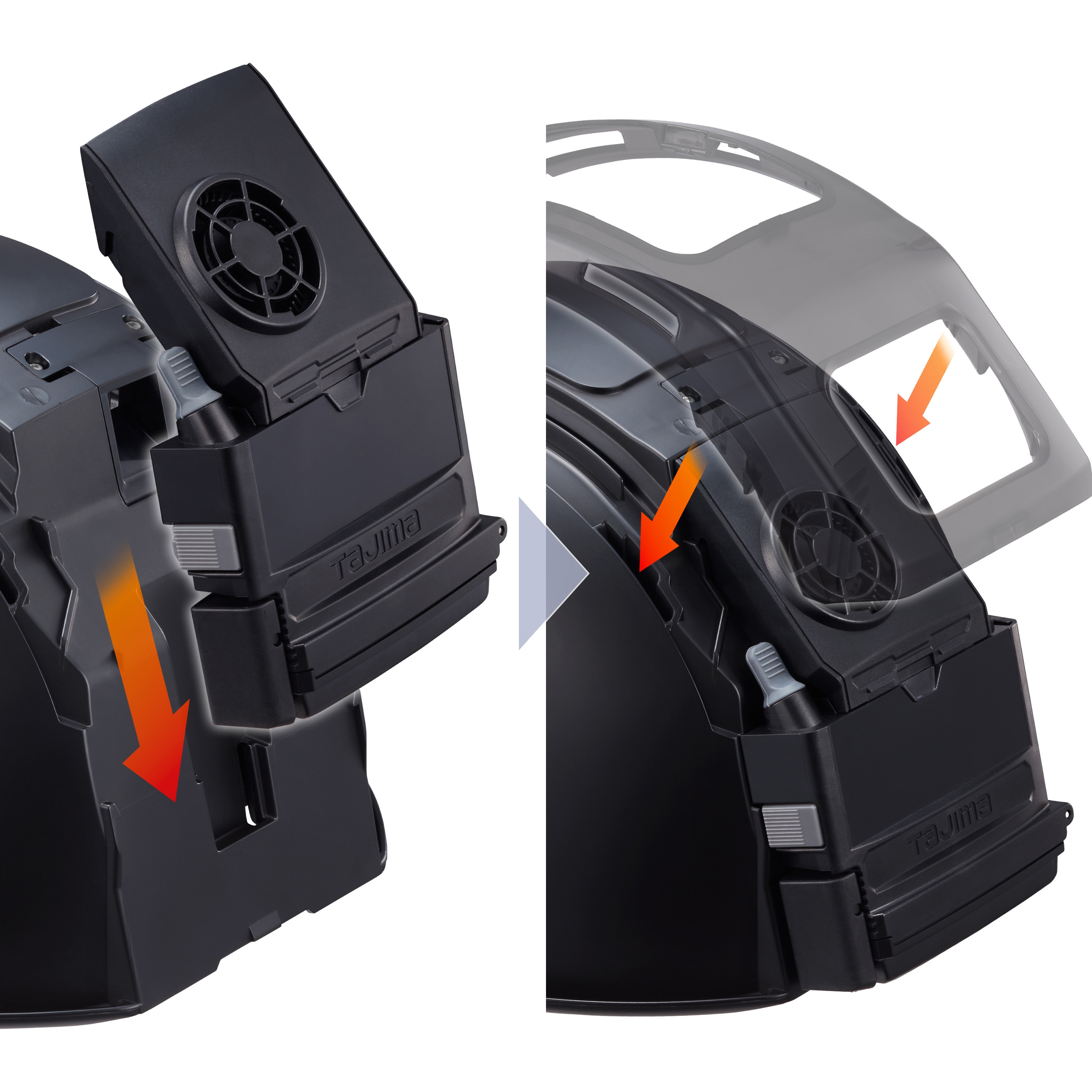HA30BF ヘルメット セフメット用バッテリーボックス 3730用 ファン付き