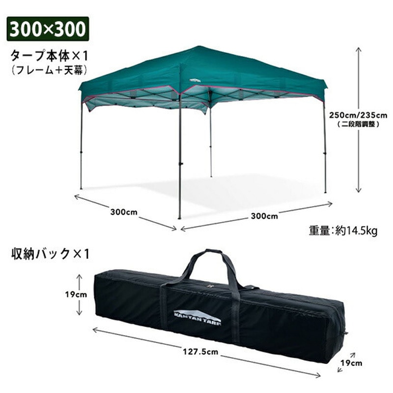 H010 KANTAN TARP カンタンタープ KTNJ2718 KTNJ2718-CG カンタンタープ ワンタッチ タープテント