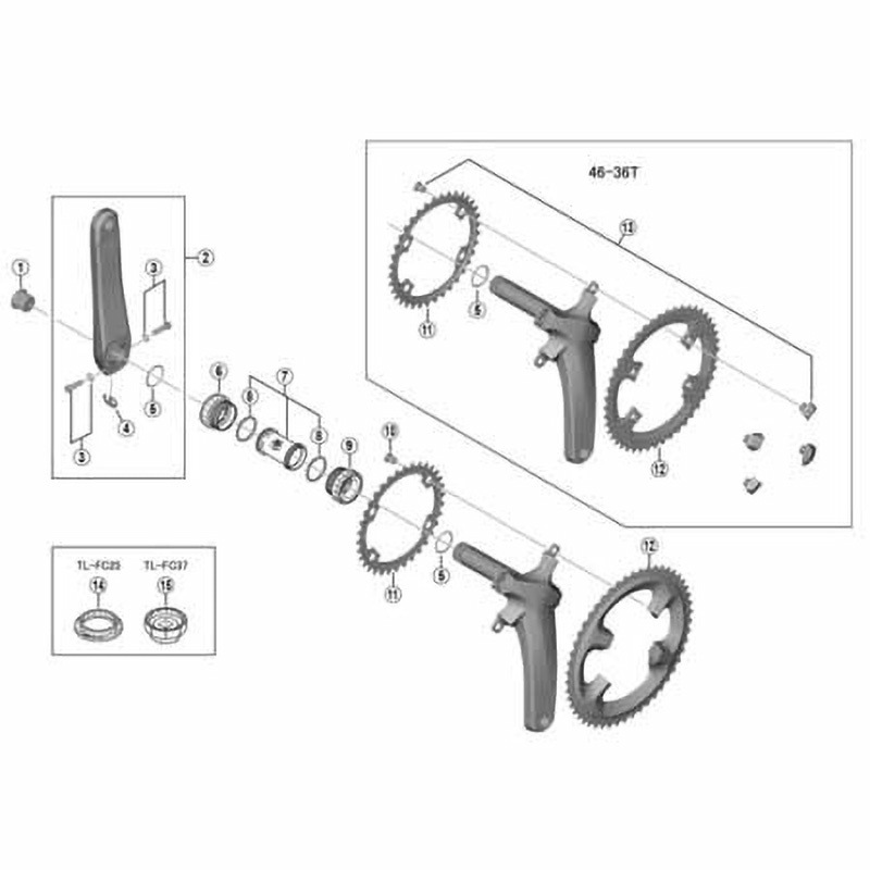 Y1W898020 チェーンリング 50T-MS (50X34T) FC-R8000用 1個 SHIMANO