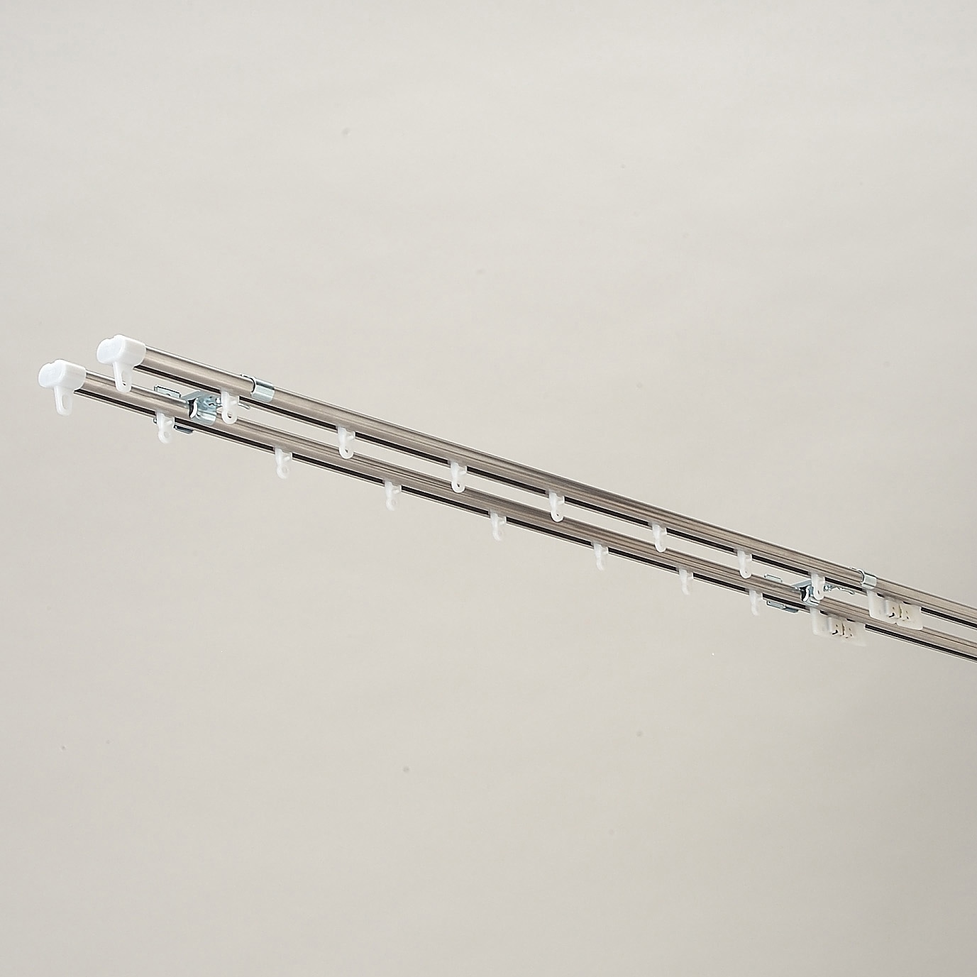 【5本セット/ケース出荷】伸縮式C型カーテンレール「ダブル」タイプ【ハンディ202】 TOSO 長さ1.1～2.0m 1ケース(5セット)