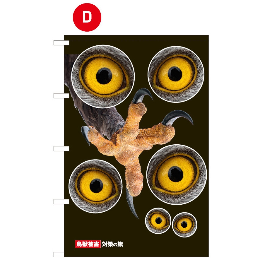 D タカの目ギョロリ(カラス被害防止の旗) 1枚 フラッグタナカ 【通販
