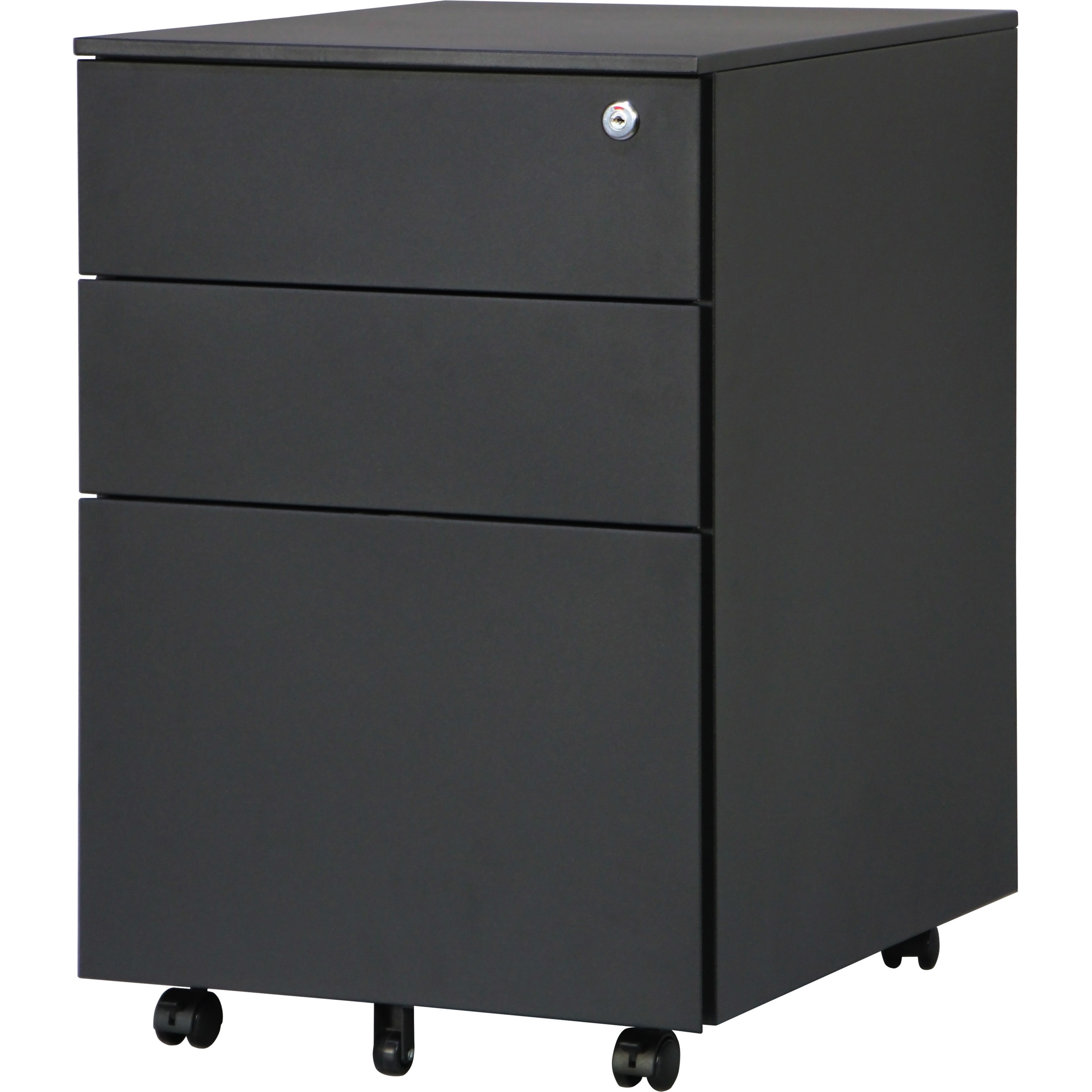 7210552 完成品サイドワゴン 3段 ブラック スマイル ホワイト色 キャスターあり 幅550mm奥行450mm高さ655mm 10,345円