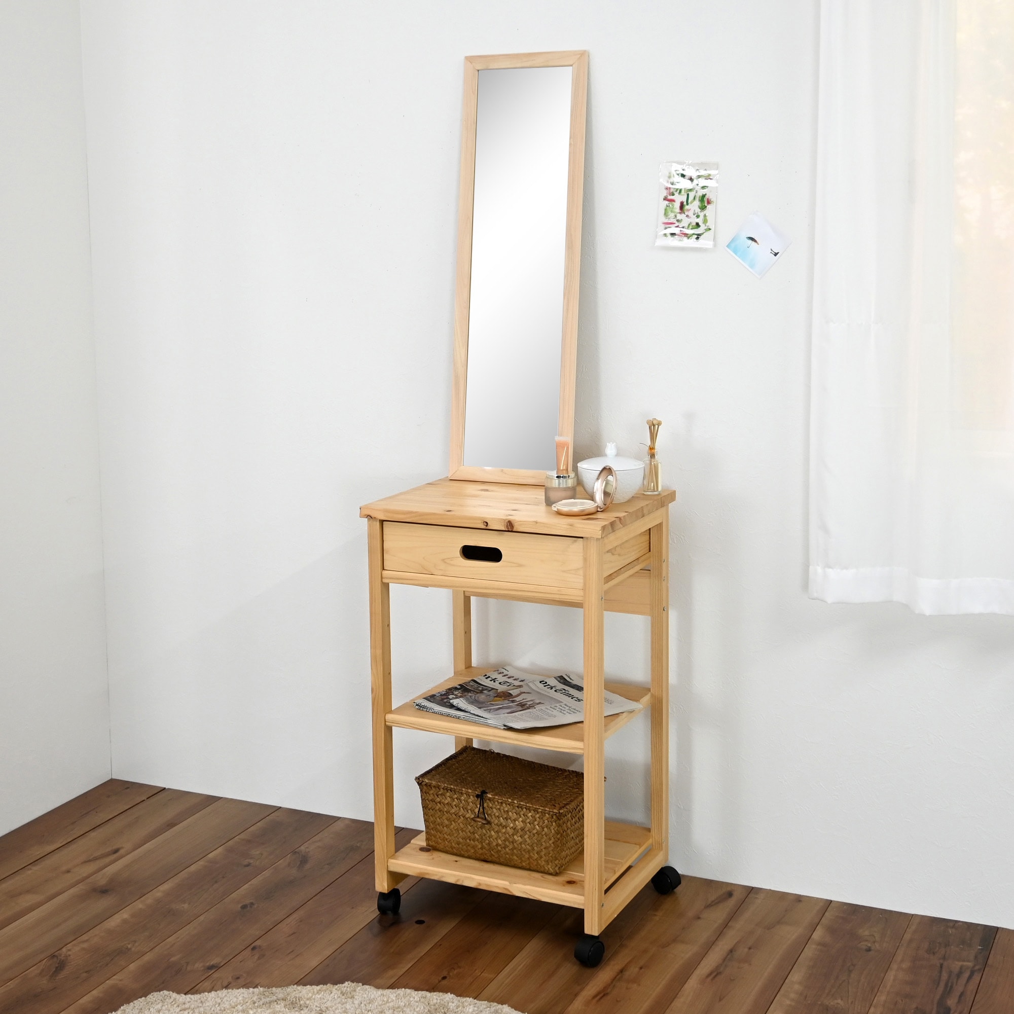 MH-795 NA 桧ウォールミラー フクダクラフト 高さ79.5cmmm - 【通販