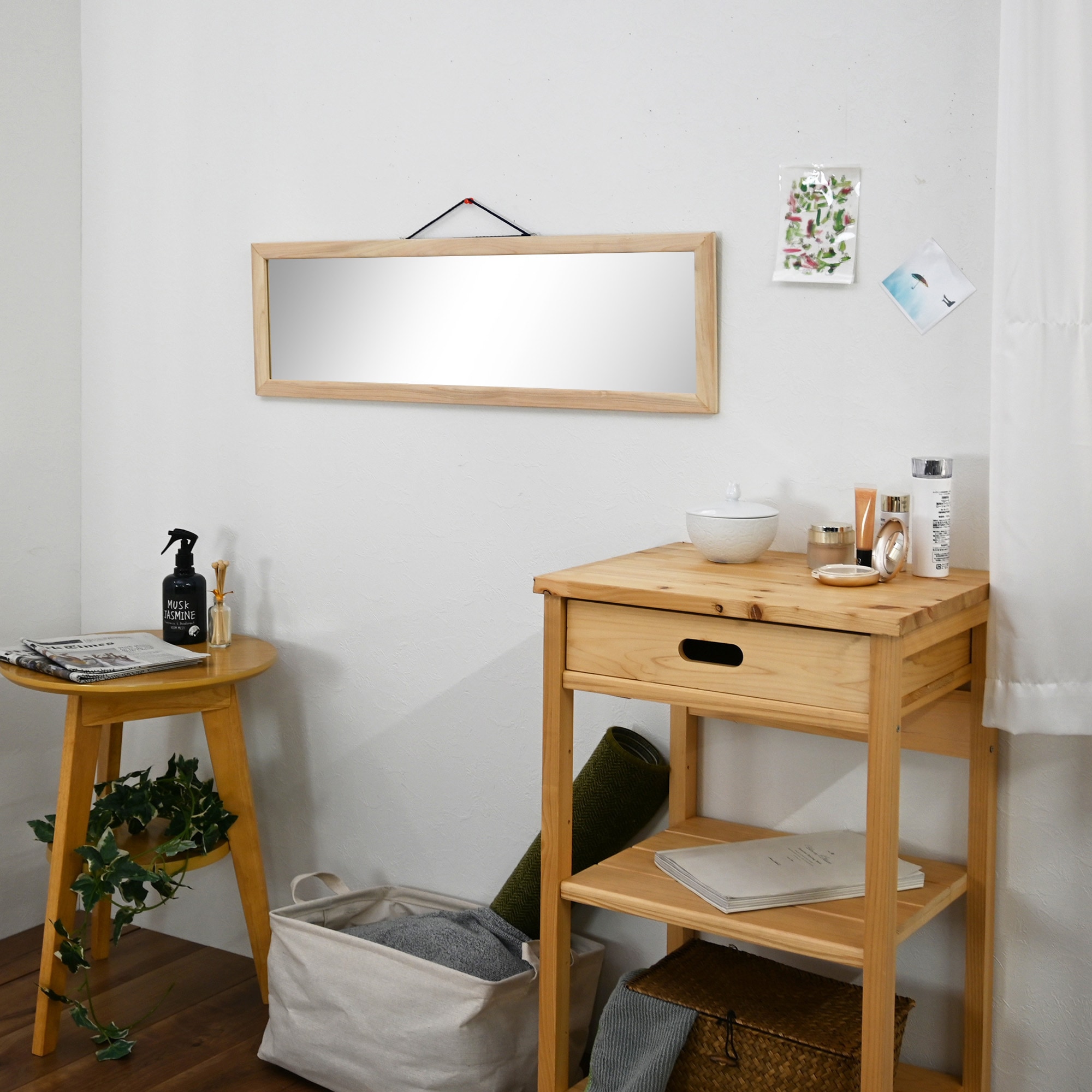 MH-795 NA 桧ウォールミラー フクダクラフト 高さ79.5cmmm - 【通販