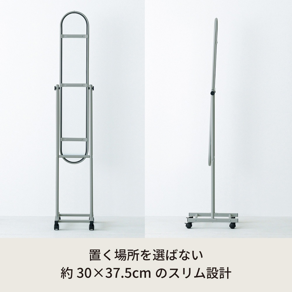NK-108 パイプスタンドミラー(キャスター付) 永井興産 グレー色 1