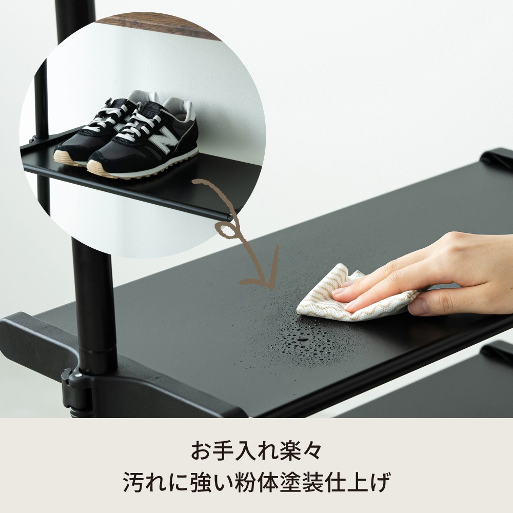 ワンタッチ式可動棚ラック マーブル　ウッド ワンタッチ式可動棚ラック フィット 【色／マーブル（MB