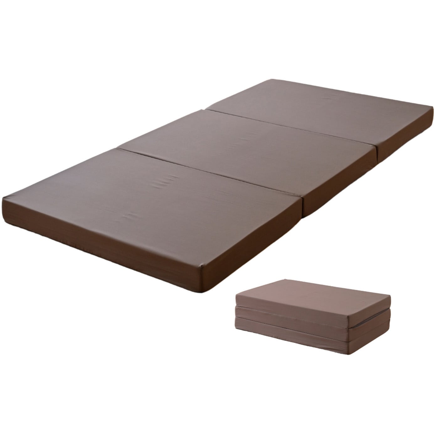 SOM3-S(DBR) 高反発 マットレス 3つ折り 厚さ10cm かため YAMAZEN(山善) ブラウン色