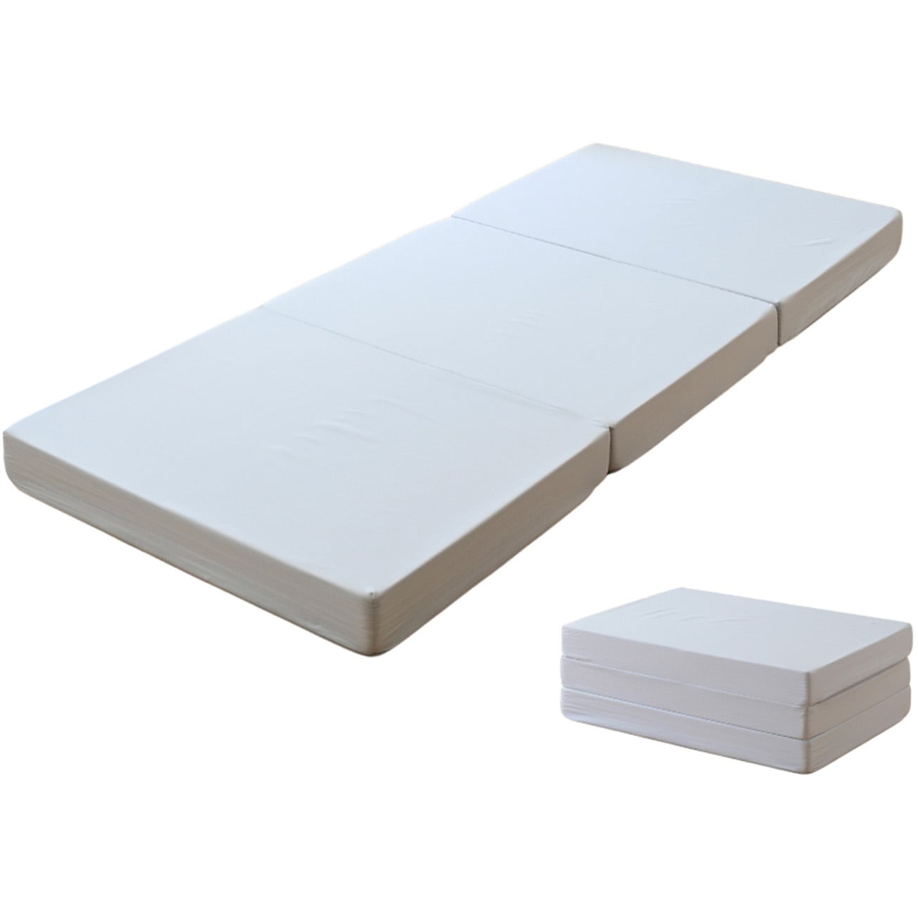 SOM3-SSS(LGY) 高反発 マットレス 3つ折り 厚さ10cm かため YAMAZEN(山善) ライトグレー色