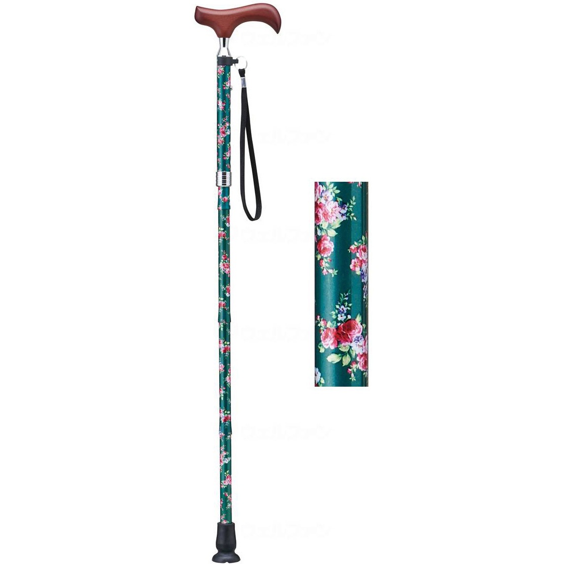 E-255B 愛杖Eシリーズ 折りたたみ柄/グリーン花柄/- 1本 ケイホスピア 【通販モノタロウ】