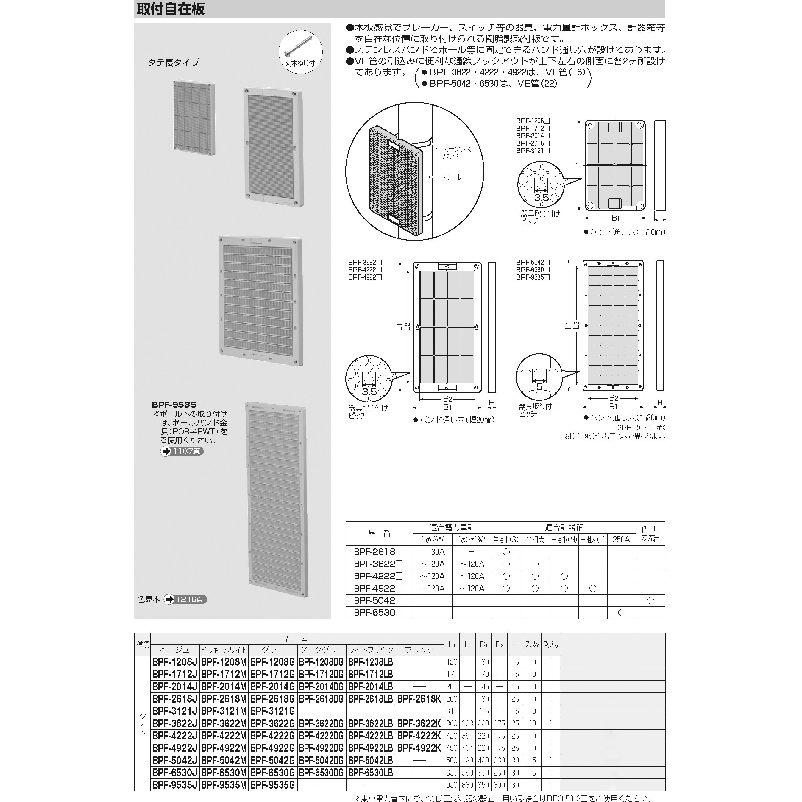 BPF-4222K 取付自在板 未来工業 タテ長 - 【通販モノタロウ】