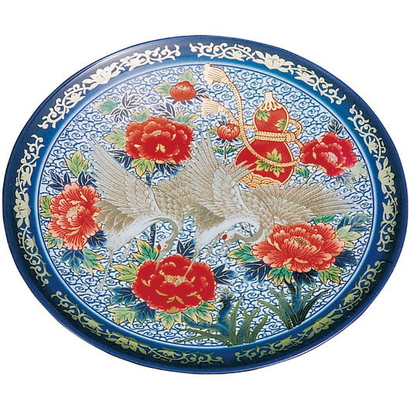 (尺1)紺有田 高台皿 1ケース(5枚×6袋) ニシキ 【通販モノタロウ】