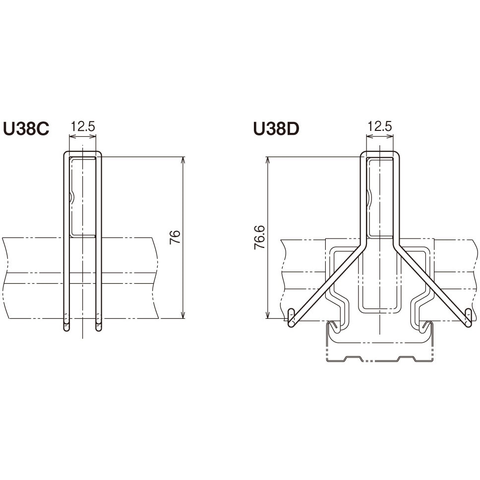 U38C 軽みぞ形鋼交差金具 ネグロス電工 1箱(50個) U38C - 【通販