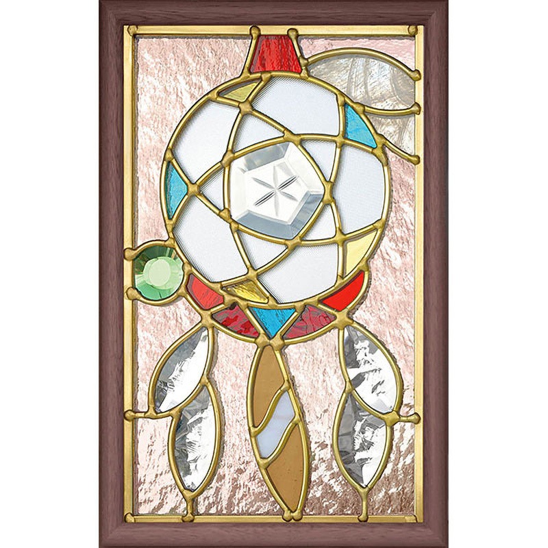 SH-PS02-br ピュア・ミラーステンドグラス セブンホーム 縦343mm横221mm厚さ25mm  SH-PS02-br