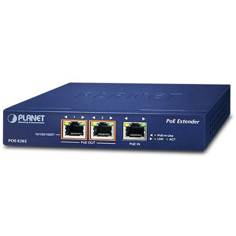 POE-E202 IEEE 802.3at対応ギガビットPoE+エクステンダー 2ポート出力 PLANET Technology 1個 POE-E202