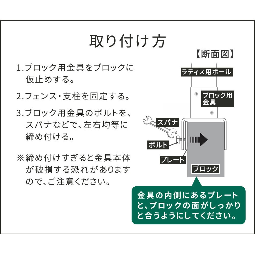 S-BB7215-4P ラティス・フェンス支柱固定金具15cmブロック用 1