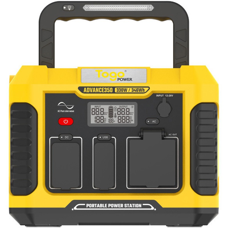 ADVANCE350 ポータブル電源(330W/346wh) TogoPower バッテリー容量93500mAh 幅230mm奥行168mm  ADVANCE350