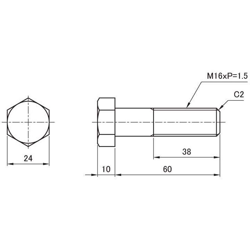 16X95X38 8.8 6カクBT(P1.5 大阪魂 1個 16X95X38 - 【通販