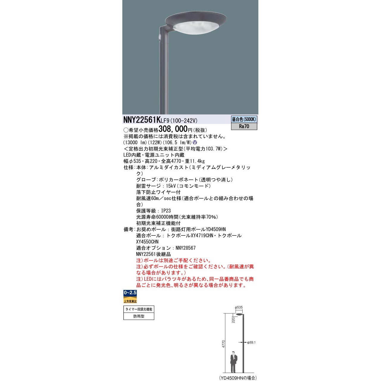 NNY22561KLF9 街路灯 TRISH Panasonic(パナソニック) ランプの